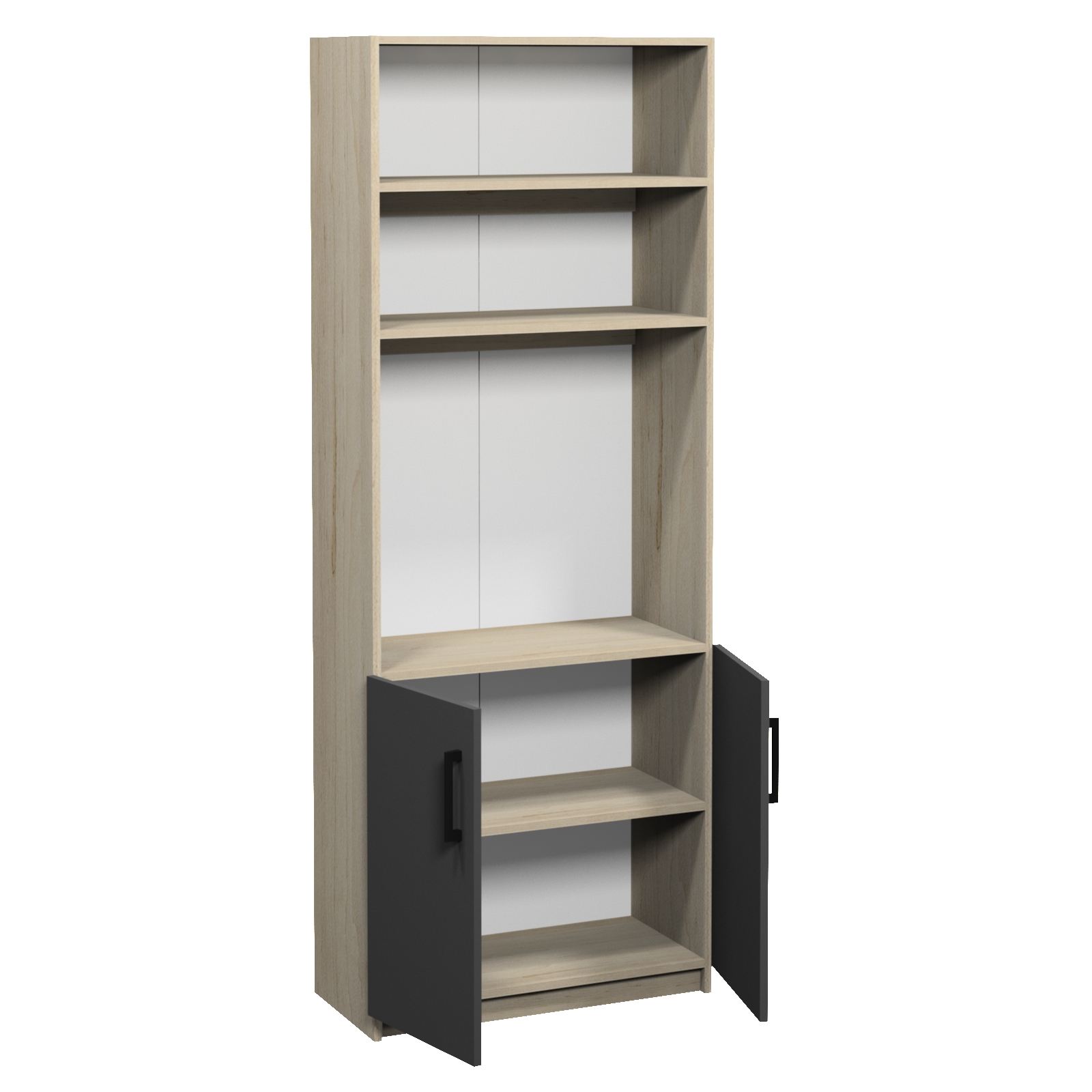 Напівзакрита шафа з 5-ма полицями, матеріал корпусу - ЛДСП, для зберігання речей, АЛМАНТ, 800х370х2110 мм.